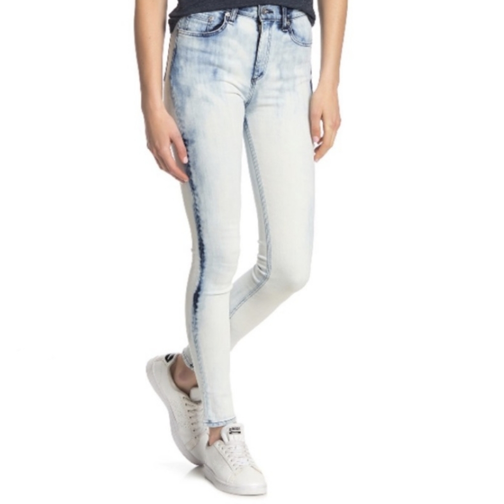 NWT Rag & Bone Jeans "Nina" Bleach Wash High Rise Skinny Jeans Sz 29 - Picture 2 of 12